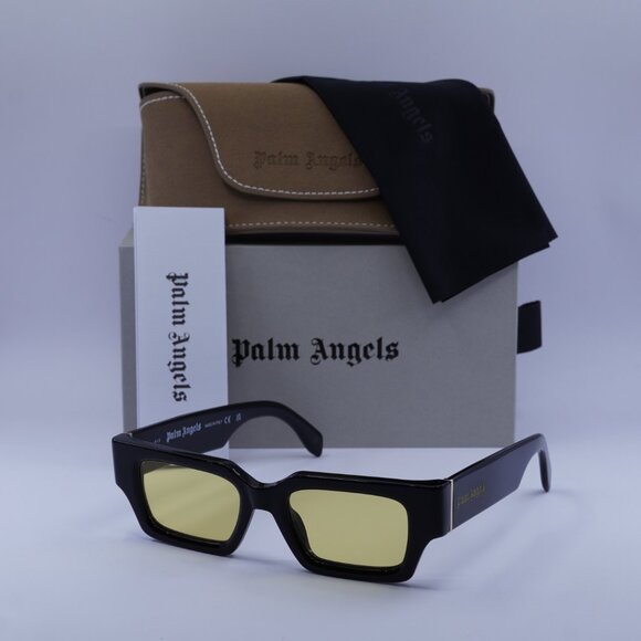 Palm Angels PERI086 HYDE 1018 Rectangle Sunglasses - Black/Yellow - Picture 5 of 11